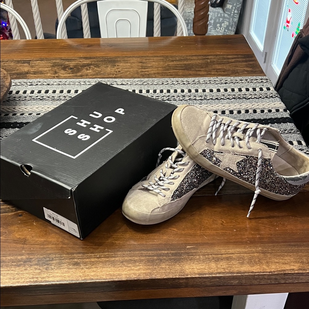 Shu Shop Star Chic Beige Glitter Sneakers